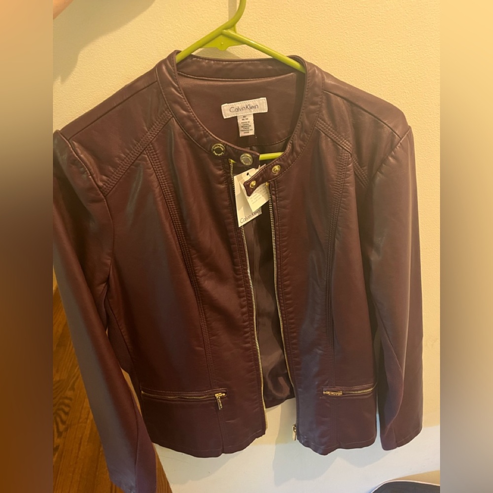 NWT purple leather jacket